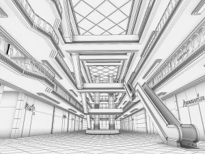 shopping mall interior 3D Model