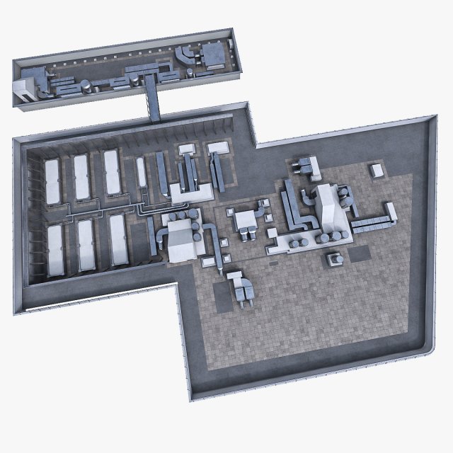 rooftop ventilation equipment 3D Model .c4d .max .obj .3ds .fbx .stl .blend 