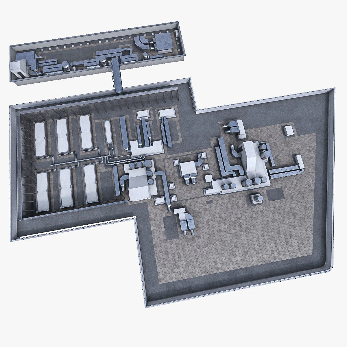rooftop ventilation equipment 3D Model .c4d .max .obj .3ds .fbx .stl .blend 