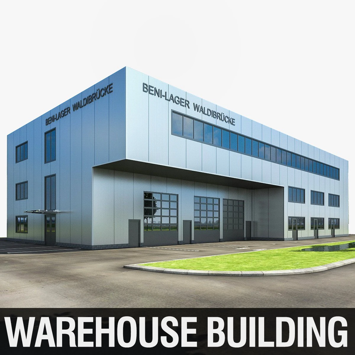 warehouse building 3D Model .c4d .max .obj .3ds .fbx .stl .blend