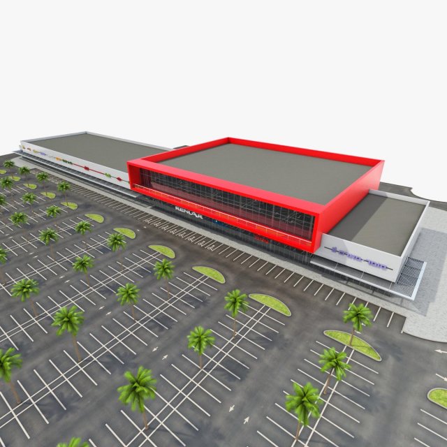 shopping mall 002 3D Модель .c4d .max .obj .3ds .fbx .stl .blend