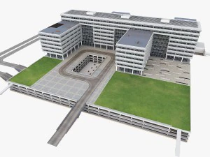 industrieel kantoorgebouw 3D Model