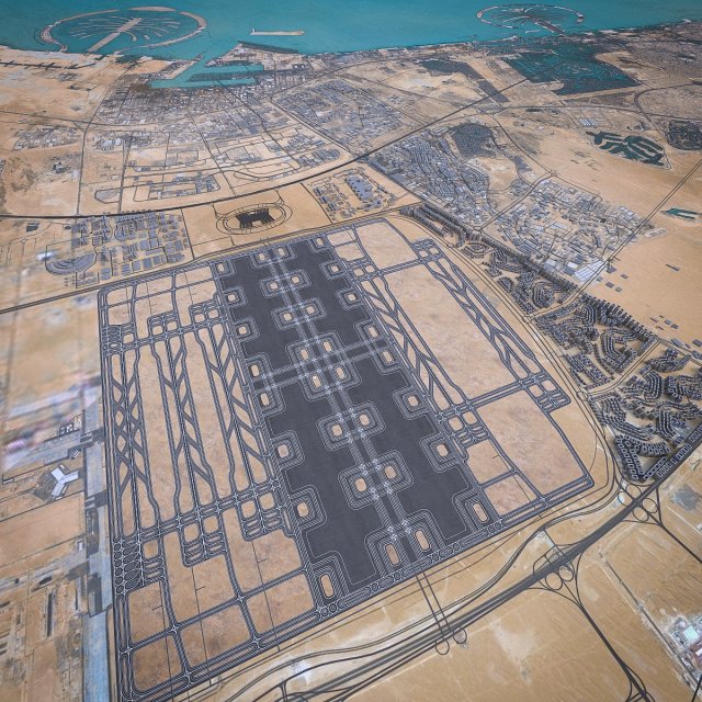 international airport runway 3D Модель .c4d .max .obj .3ds .fbx .stl .blend 