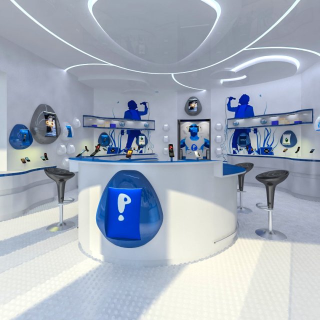 modern mobile shop interior 3D Model .c4d .max .obj .3ds .fbx .stl .blend