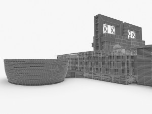 hotel spa resort building 3D Модель
