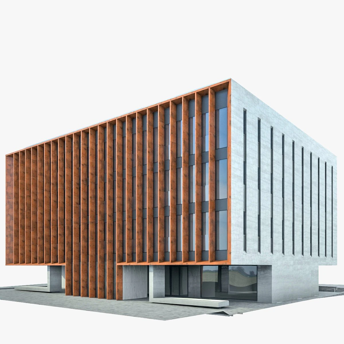 office building 08 3D Model .c4d .max .obj .3ds .fbx .stl .blend