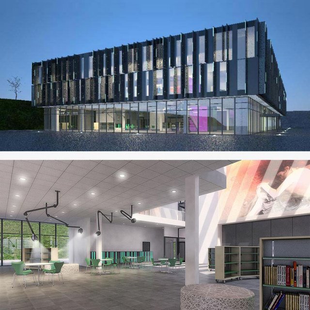cultural center building Model 3D .c4d .max .obj .3ds .fbx .stl .blend 