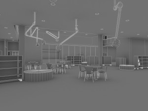 cultural center building Model 3D