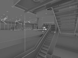 cultural center building Model 3D