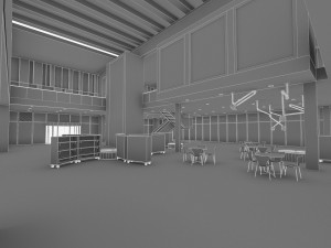 cultural center building Model 3D