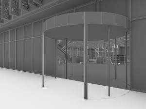 cultural center building Model 3D