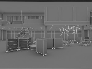 cultural center building Model 3D
