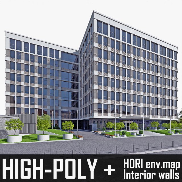office building 01 Model 3D .c4d .max .obj .3ds .fbx .stl .blend 