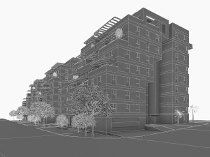 residential condominium buildings 3D Model