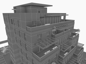 residential condominium buildings Modèle 3D