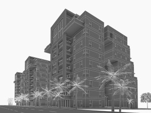 residential condominium buildings Modèle 3D