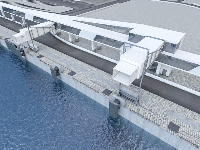 port gangway full set Model 3D .c4d .max .obj .3ds .fbx .stl .blend 