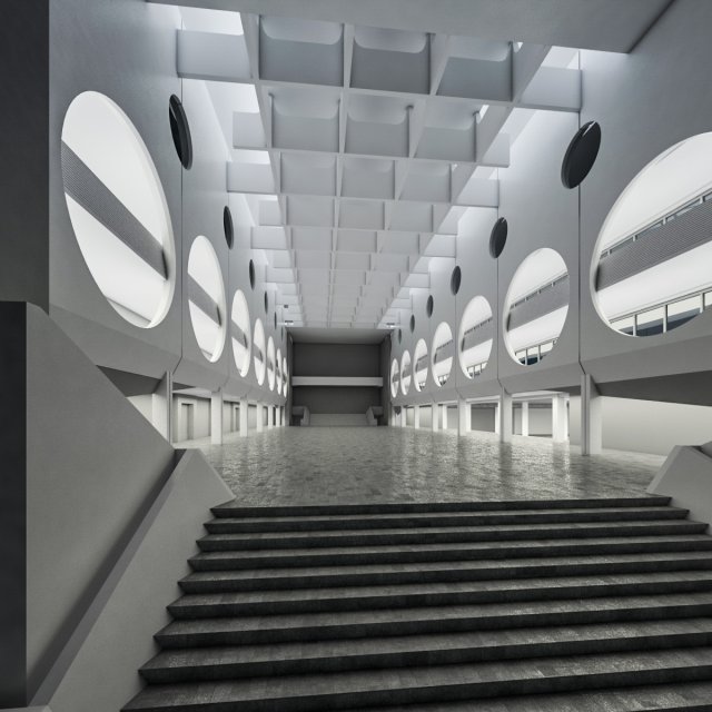 public hall interior 3Dモデル .c4d .max .obj .3ds .fbx .stl .blend 