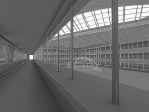public hall interior 3D Model