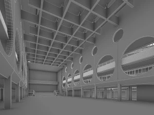 public hall interior 3D Model