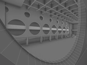public hall interior 3D Model