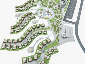 खेल रिसॉर्ट परिसर 3D मॉडल