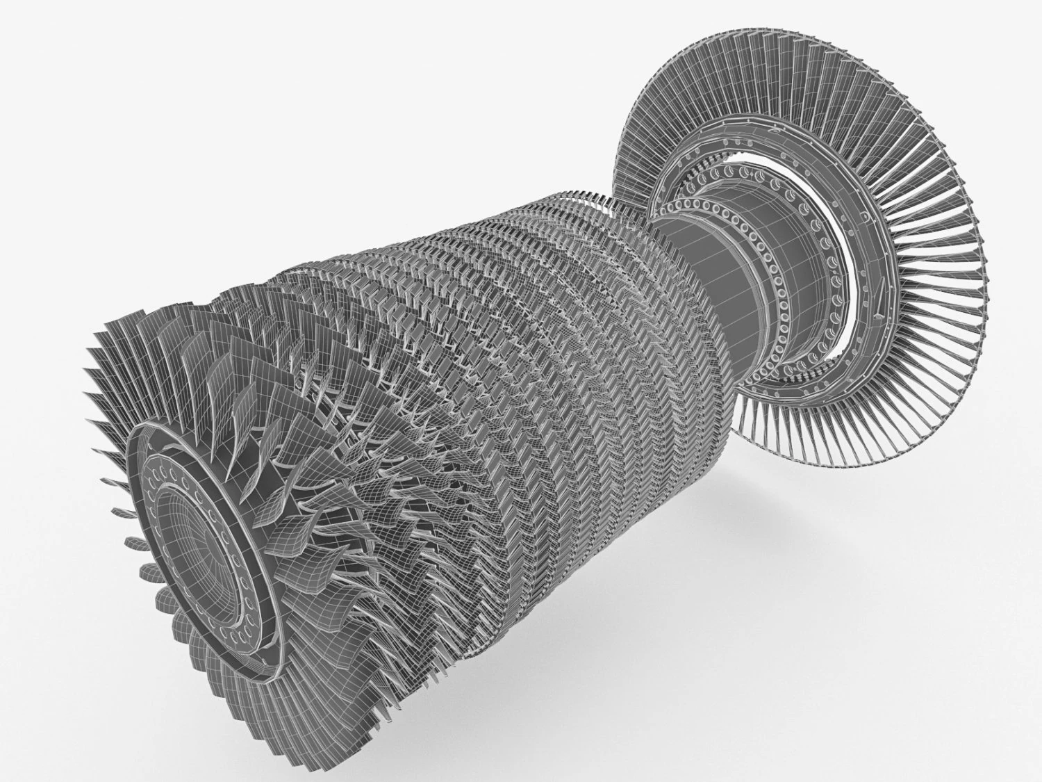 gas turbine rotor 3D Model .c4d .max .obj .3ds .fbx .stl .blend 