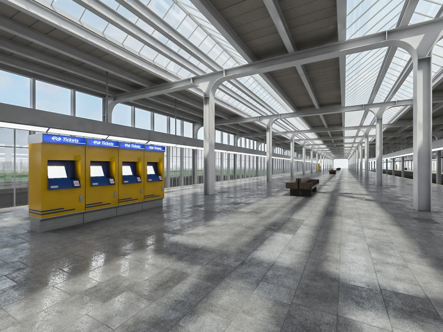 train station 3D Model .c4d .max .obj .3ds .fbx .stl .blend 