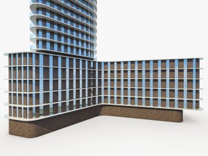 modern residential building Model 3D
