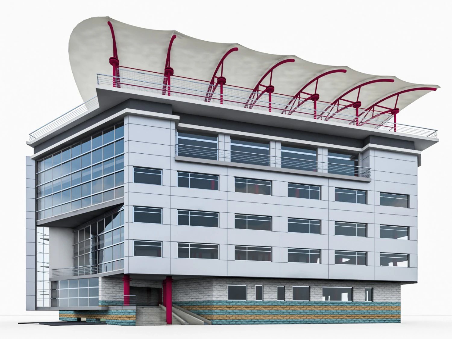 sport office buidling 3D Model .c4d .max .obj .3ds .fbx .stl .blend