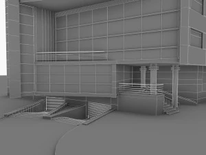 sport office buidling 3D Model