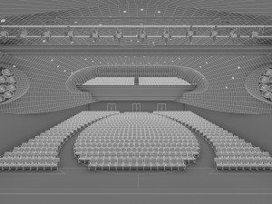 modern concert hall 1000 seats 3D Model