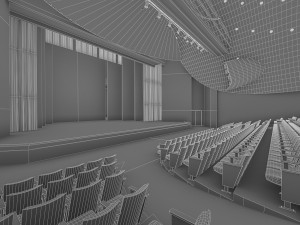 modern concert hall 1000 seats 3D Model