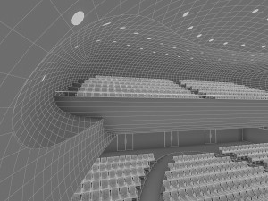 modern concert hall 1000 seats 3D Model