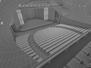 modern concert hall 1000 seats 3D Model