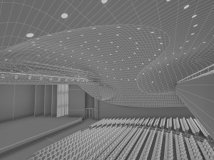 modern concert hall 1000 seats 3D Model