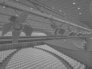 modern concert hall 1000 seats 3D Model