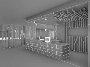 Інтер'єр тренажерного залу фітнес-центру 3D Модель