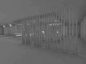 gym fitness center interior Modello 3D