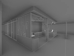 Інтер'єр тренажерного залу фітнес-центру 3D Модель