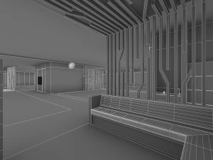 Інтер'єр тренажерного залу фітнес-центру 3D Модель