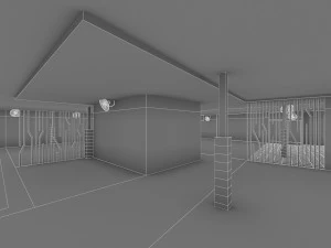 Інтер'єр тренажерного залу фітнес-центру 3D Модель