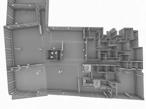 Інтер'єр тренажерного залу фітнес-центру 3D Модель