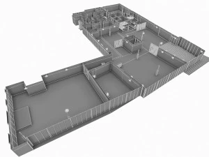 Інтер'єр тренажерного залу фітнес-центру 3D Модель
