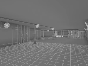 Інтер'єр тренажерного залу фітнес-центру 3D Модель