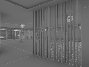 Інтер'єр тренажерного залу фітнес-центру 3D Модель