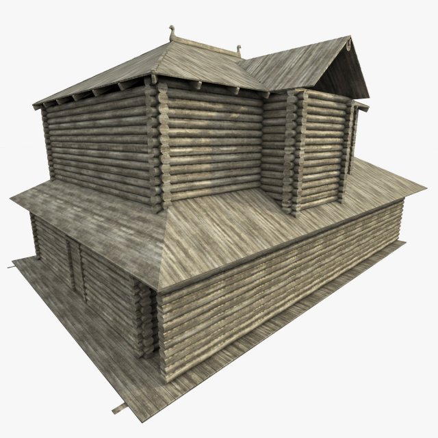 ancient log house 3D Модель .c4d .max .obj .3ds .fbx .stl .blend 