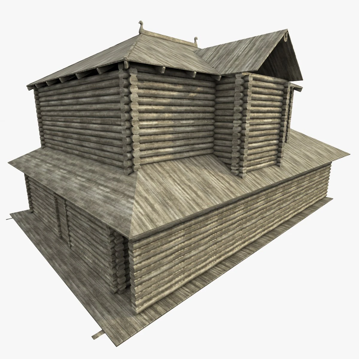 ancient log house 3D Model .c4d .max .obj .3ds .fbx .stl .blend 