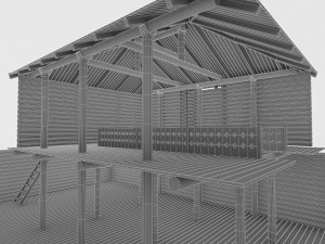 ancient log house 3D Модель