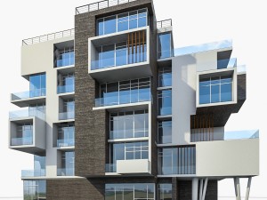 modern residential building 3D Model